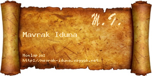 Mavrak Iduna névjegykártya